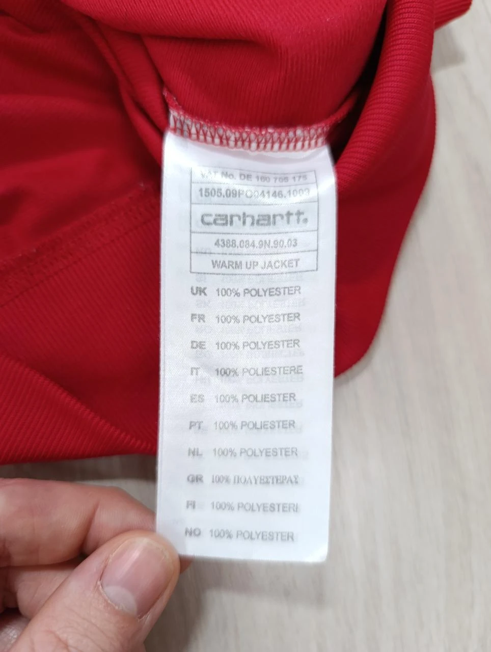 Carhartt WIP Warm Up Jacket Red Track Jacket - Size S – photo 3